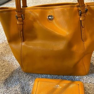 Coach Tennessee Orange Purse and Wallet